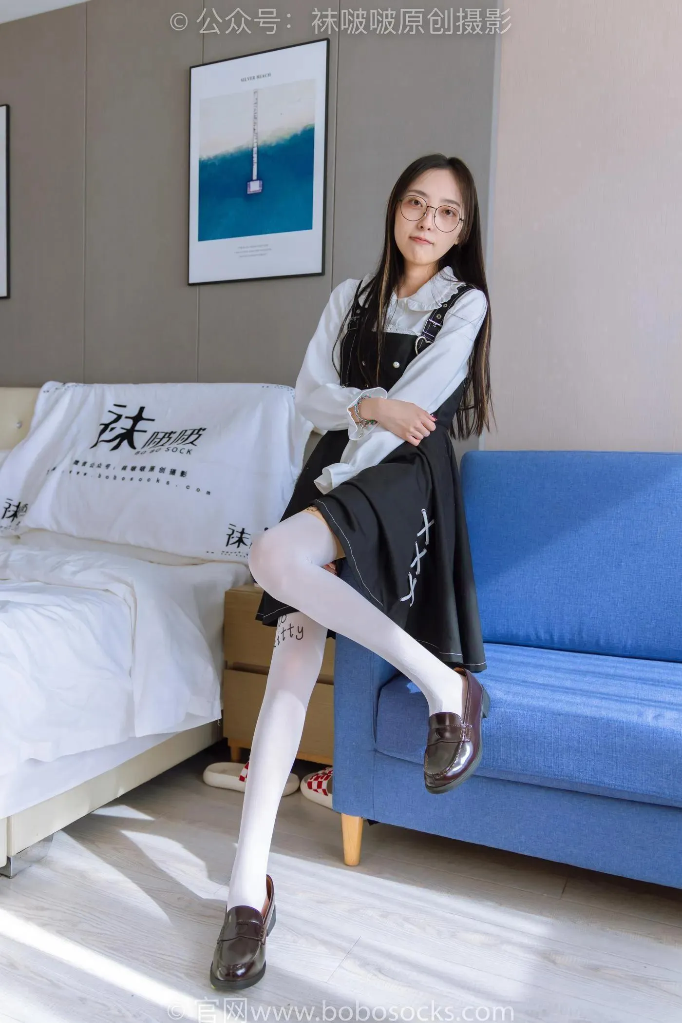 [BoBoSocks袜啵啵]NO.177 稚予-皮鞋、厚白丝（脚底猫爪印款） [140P]插图5